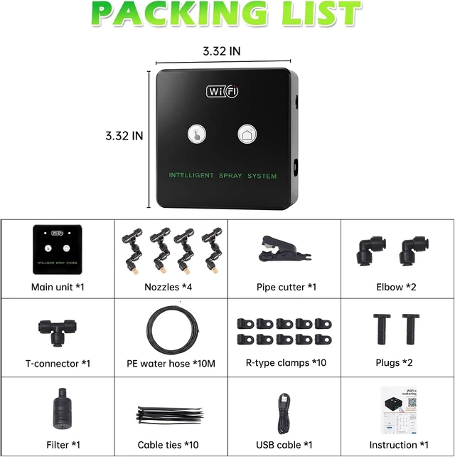 Alt view image 7 of 7 - WiFi Smart Reptile Mister with 360° Adjustable Nozzles, APP Control for Frog, Lizard & Amphibians