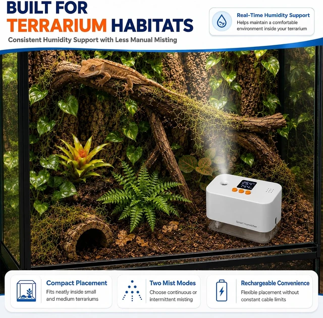 Alt view image 4 of 6 - Smart Reptile Terrarium Humidifier with Automatic Humidity Sensor for Chameleon, Gecko & Snake