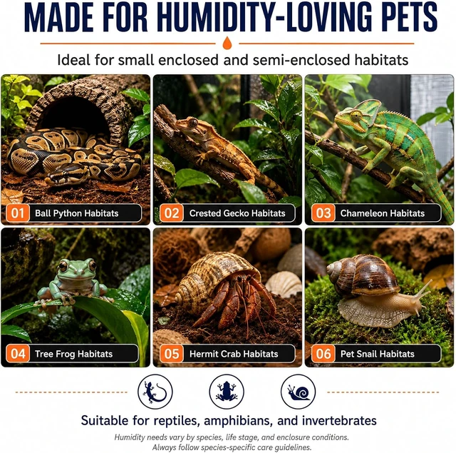 Alt view image 5 of 6 - Smart Reptile Terrarium Humidifier with Automatic Humidity Sensor for Chameleon, Gecko & Snake