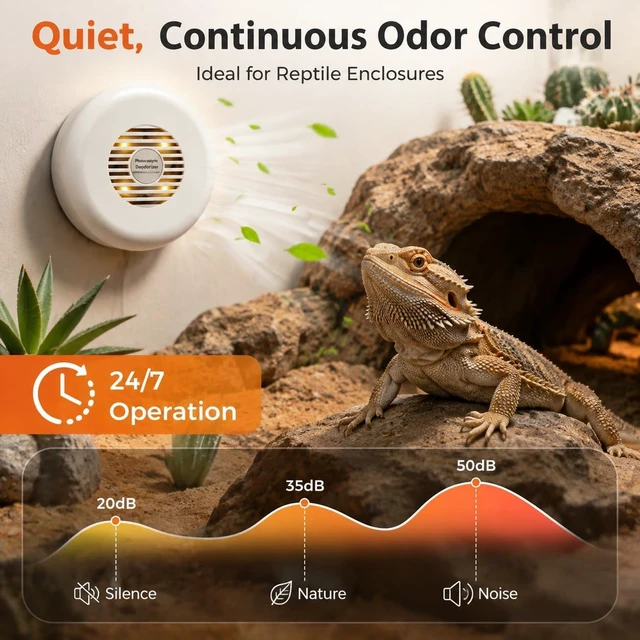 Alt view image 3 of 6 - Reptile Enclosure Odor Eliminator, PCO Deodorizer for Terrariums