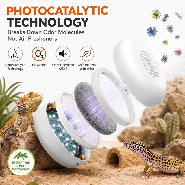 Alt view image 4 of 6 - Reptile Enclosure Odor Eliminator, PCO Deodorizer for Terrariums