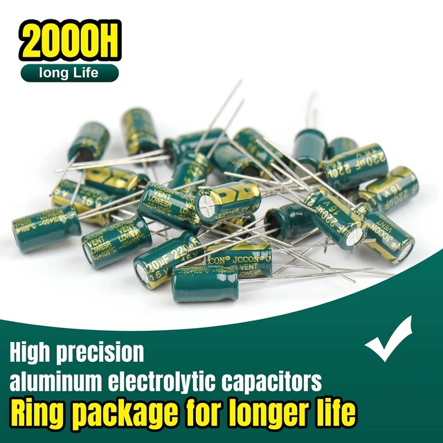 Alt view image 3 of 7 - 925-Piece 36-Value Aluminum Electrolytic Capacitor Assortment Kit, 1uF-1000uF