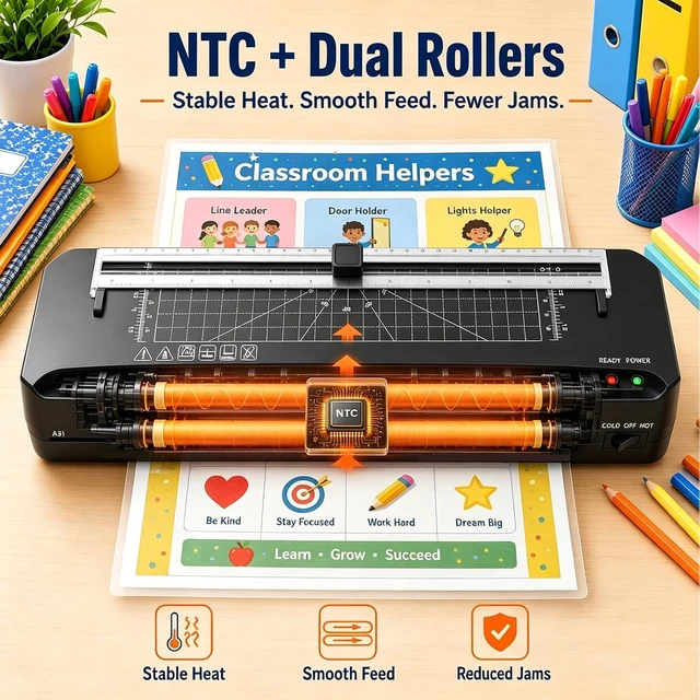 Alt view image 3 of 7 - A3 Laminator Machine with Built-in Trimmer