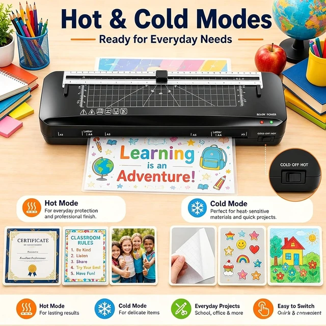 Alt view image 6 of 7 - A3 Laminator Machine with Built-in Trimmer