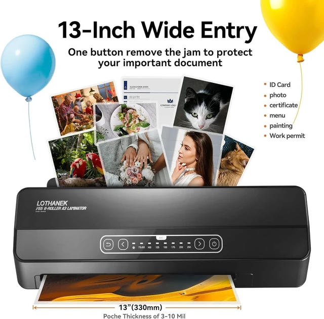 Alt view image 2 of 7 - A3 6-Roller Heavy Duty Laminator, 3-10 Mil, No Waiting