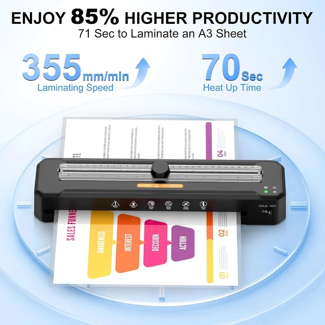 Alt view image 2 of 7 - 13-Inch Laminator, 70s Warm-Up, 3-5 Mil for 11x17