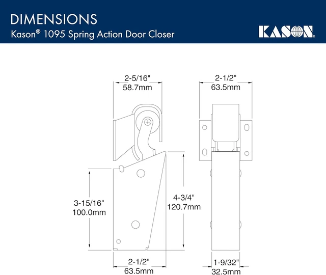 Alt view image 5 of 6 - 1095 Spring Action Door Closer (11095000013)