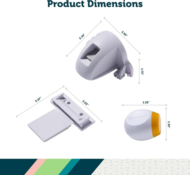 Alt view image 6 of 7 - Adhesive Magnetic Cabinet Locks, 20 Child Locks with 2 Keys, White