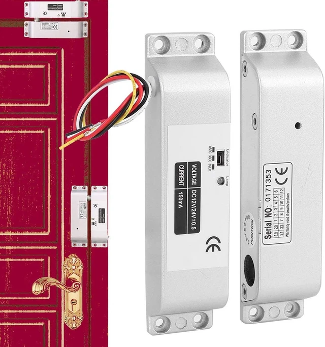 Alt view image 3 of 7 - 12V/24V Electric Bolt Lock with 0/3/6s Delay, Aluminum Alloy