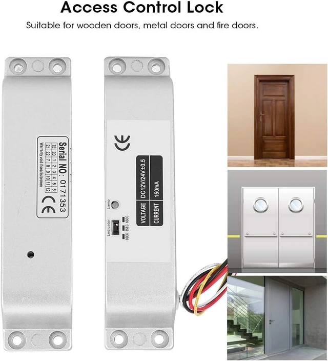 Alt view image 5 of 7 - 12V/24V Electric Bolt Lock with 0/3/6s Delay, Aluminum Alloy