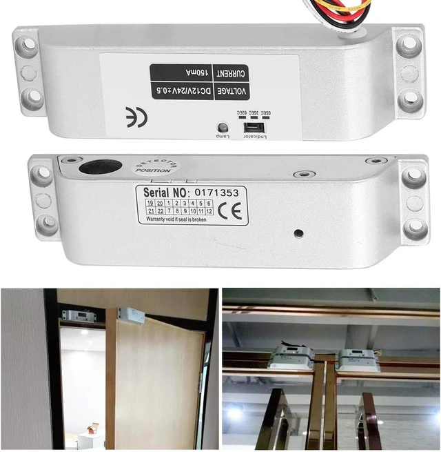 Alt view image 6 of 7 - 12V/24V Electric Bolt Lock with 0/3/6s Delay, Aluminum Alloy