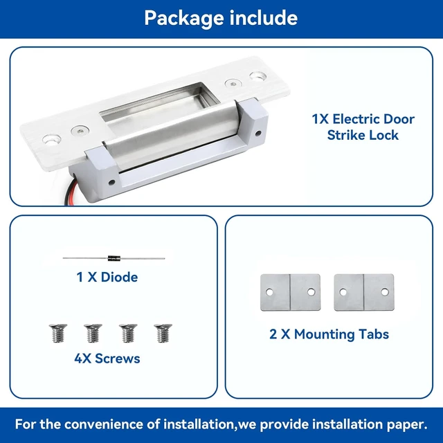 Alt view image 7 of 7 - 2026 Upgraded ANSI Heavy Duty Electric Door Strike Lock, Silver