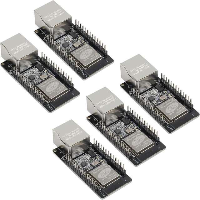 Main image of 5-Pack WT32-ETH01 ESP32 Module, Ethernet, WiFi & Bluetooth Development Board