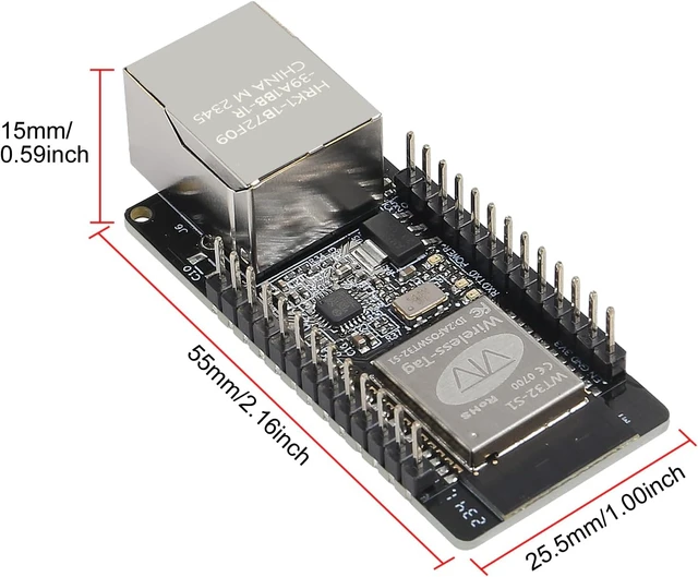 Alt view image 4 of 7 - 5-Pack WT32-ETH01 ESP32 Module, Ethernet, WiFi & Bluetooth Development Board