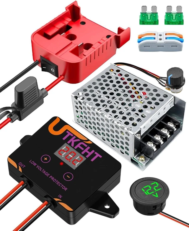 Main image of Power Wheel Adapter Kit for Milwaukee 18V Battery with Low Voltage Protector