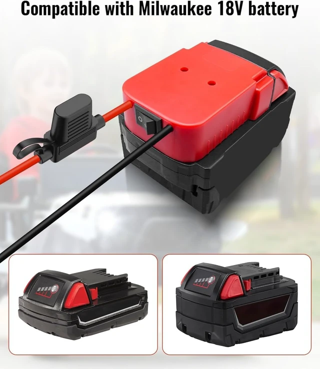 Alt view image 2 of 7 - Power Wheel Adapter Kit for Milwaukee 18V Battery with Low Voltage Protector