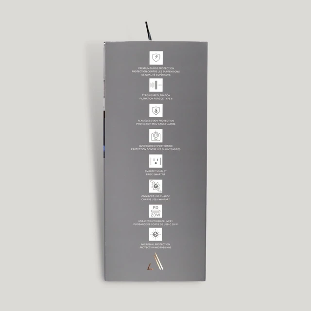 Alt view image 7 of 7 - Austere V Series 4-Outlet Wall Surge Protector, 3000 Joules