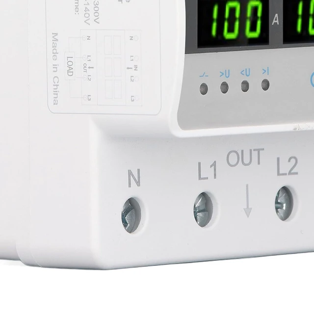 Alt view image 7 of 7 - 3-Phase Voltage Protector, 100A Self-Resetting, Quick Response, DIN Rail Mount
