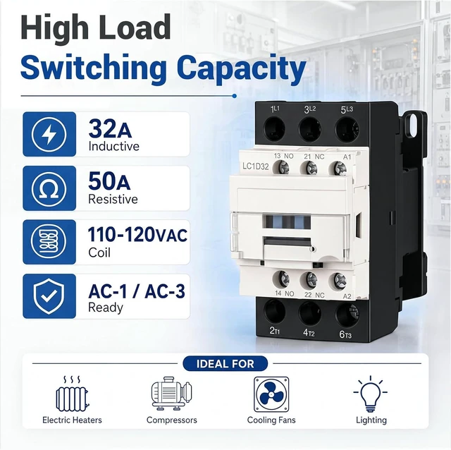 Alt view image 4 of 6 - 2-Pack 3-Pole Contactor Mounting Base for DIN Rail