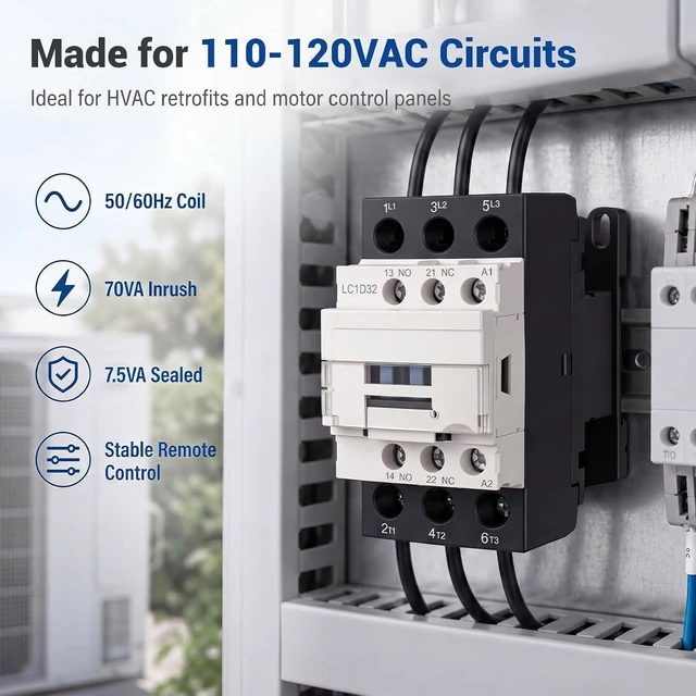 Alt view image 5 of 6 - 2-Pack 3-Pole Contactor Mounting Base for DIN Rail