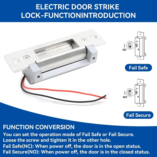 Alt view image 6 of 7 - 2026 Upgraded ANSI Heavy Duty Electric Door Strike Lock, Silver