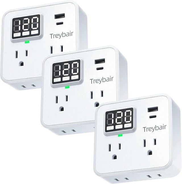 Main image of Surge Protector Power Strip with USB Type-C, 80V-140V Voltage Protection for Refrigerator, TV & Computer