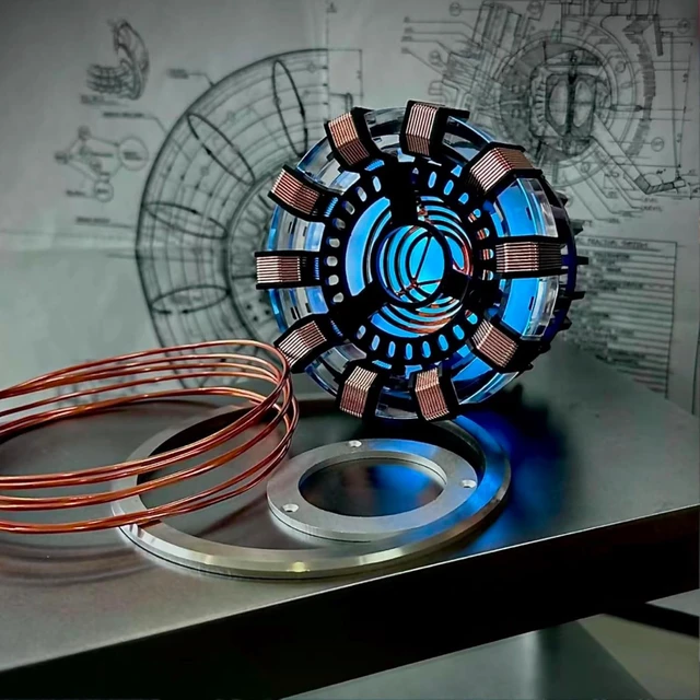 Alt view image 6 of 6 - Rechargeable Arc Reactor Night Light, Superhero Lamp