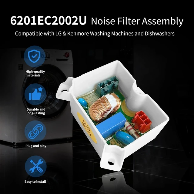 Alt view image 2 of 7 - 6201EC2002U Noise Filter Assembly for LG & Kenmore Washers and Dishwashers, Replacement