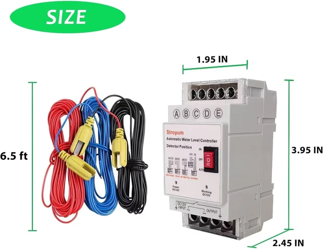 Alt view image 6 of 6 - 12V Automatic Water Level Controller with Float Switch & 6.5ft Sensor (GL-2)