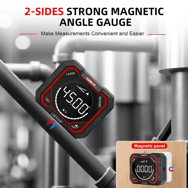Alt view image 2 of 7 - Digital Level with 3-Laser Angle Gauge, Magnetic Inclinometer, 1000mAh