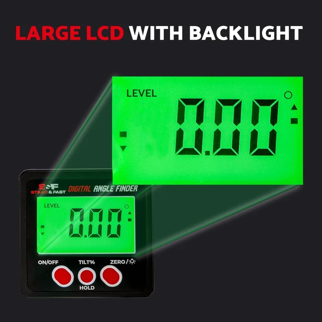 Alt view image 2 of 7 - Digital Angle Finder, Magnetic with Case & Backlit LCD