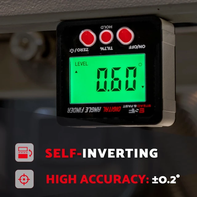 Alt view image 3 of 7 - Digital Angle Finder, Magnetic with Case & Backlit LCD