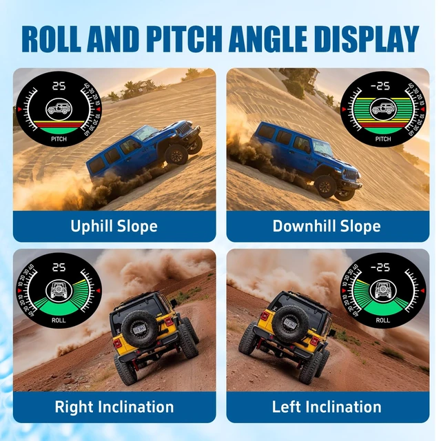 Alt view image 2 of 6 - X50 Off-Road Car Inclinometer, Digital Dashboard Slope Meter for SUV