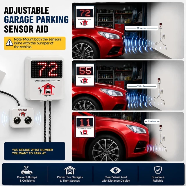 Alt view image 2 of 5 - Garage Parking Assistant with Sensor, Parking Stopper, No Laser