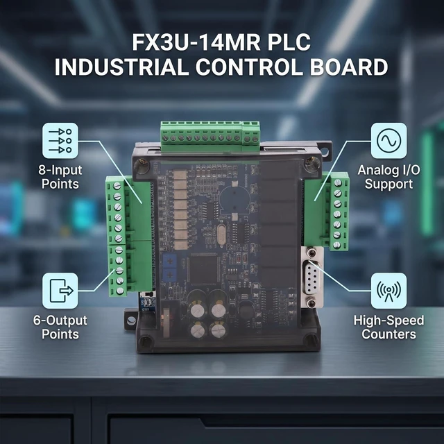 Alt view image 6 of 7 - FX3U-14MR PLC Controller Board, 8 Input / 6 Output, DC24V