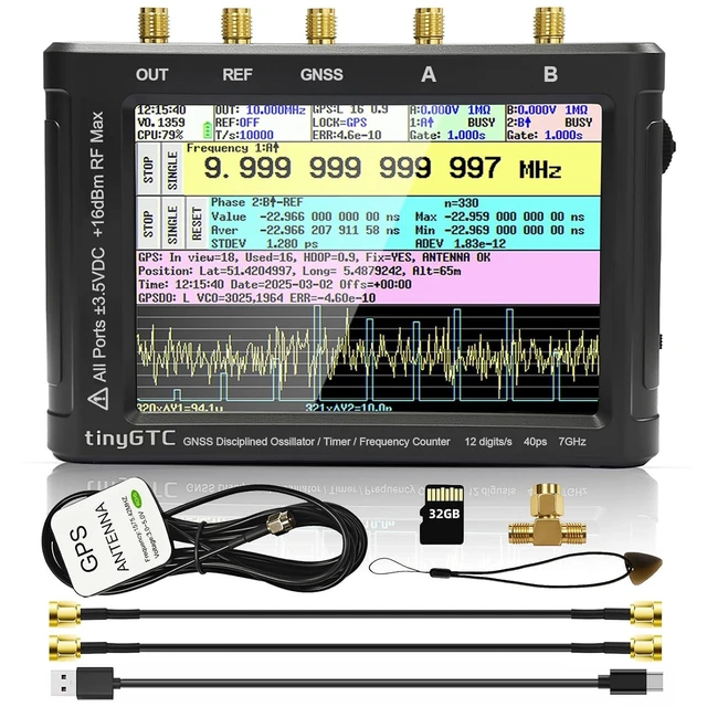 Main image of TinyGTC 7GHz ZC407 Frequency Counter with GPSDO, 40ps Resolution