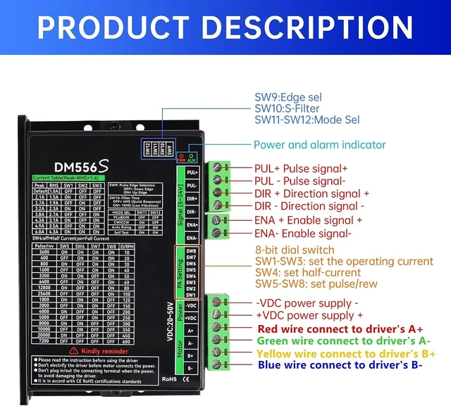 Alt view image 3 of 7 - 3-Axis Nema 23 Stepper Motor Driver Kit, USB Mach3 CNC Controller, 2.8Nm