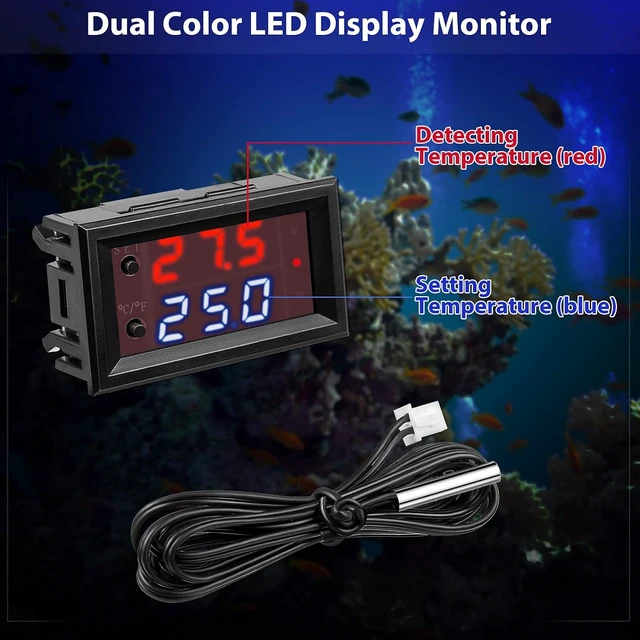 Alt view image 2 of 7 - 8-Pack 12V Temperature Controller Thermostat with Dual LED Display