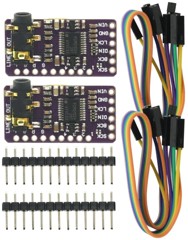 Alt view image 2 of 7 - 2-Pack PCM5102 I2S DAC Decoder Board, Stereo Digital to Analog Audio for Raspberry Pi
