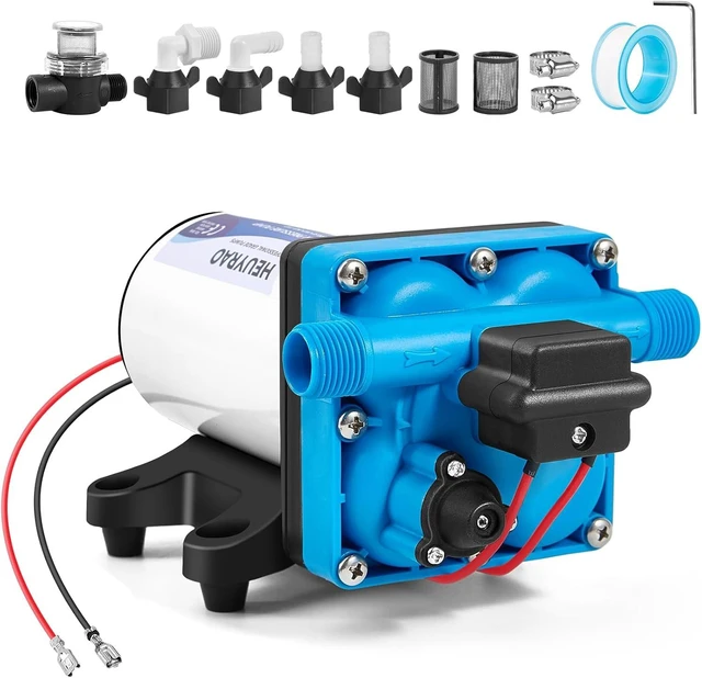 Main image of 12V DC RV Water Pump, 5.5GPM 70PSI, 4-Chamber Quiet Self-Priming