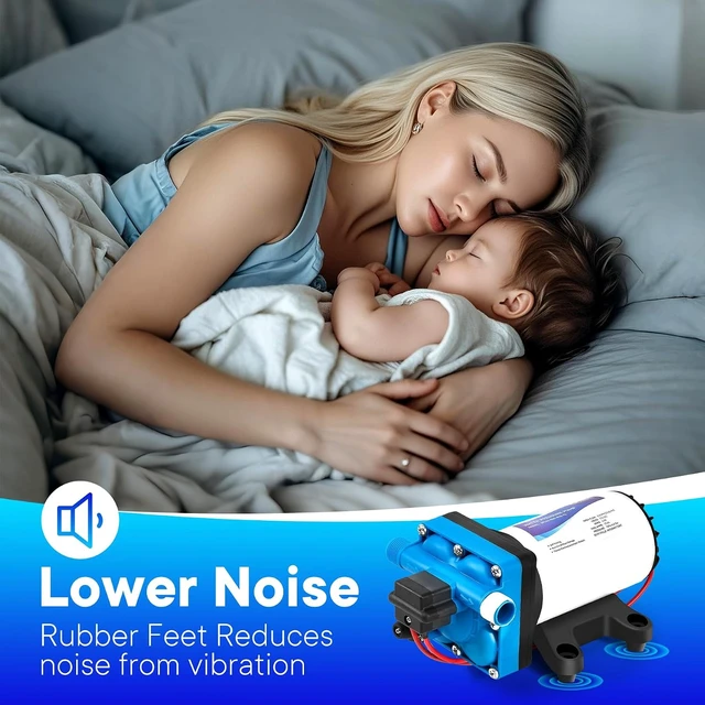 Alt view image 4 of 7 - 12V DC RV Water Pump, 5.5GPM 70PSI, 4-Chamber Quiet Self-Priming