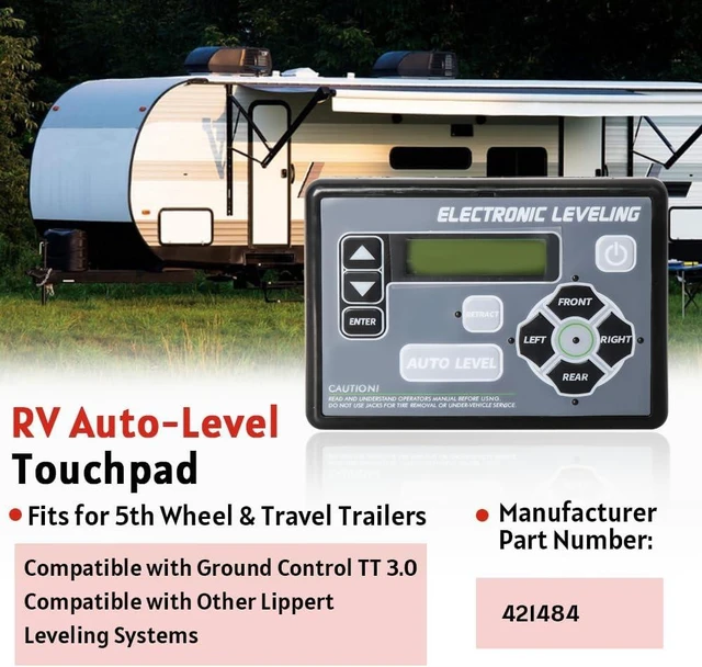 Alt view image 2 of 6 - RV Auto Leveling Touchpad for Lippert 5th Wheel & Travel Trailer, Ground Control TT Replacement (421484)