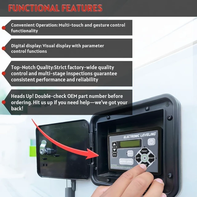 Alt view image 3 of 6 - RV Auto Leveling Touchpad for Lippert 5th Wheel & Travel Trailer, Ground Control TT Replacement (421484)