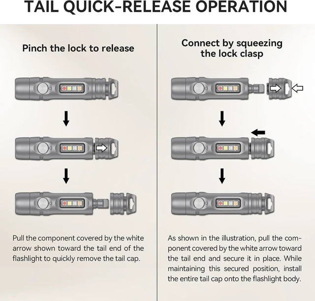 Alt view image 3 of 7 - S15PRO-TK Rechargeable EDC Keychain Flashlight, 750lm Mini Light & COB