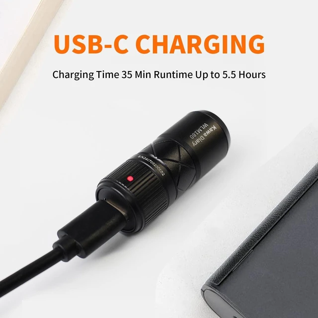 Alt view image 6 of 7 - WLM180 Zoomable EDC Keychain Flashlight, USB-C Rechargeable, 130 Lumen with Magnetic Base, IP54