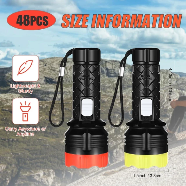 Alt view image 2 of 7 - 48-Pack Mini LED Keychain Flashlights with Lanyard