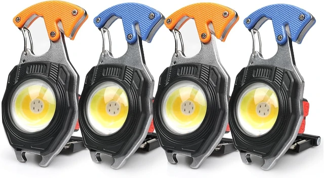 Main image of 4-Pack Rechargeable COB Keychain Flashlight, 7 Modes, 1600 Lumen for EDC & Emergencies