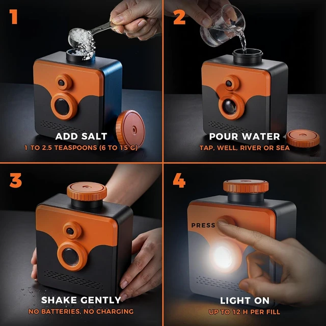 Alt view image 5 of 7 - 250 Lumen Salt Water Emergency Lantern for Power Outages