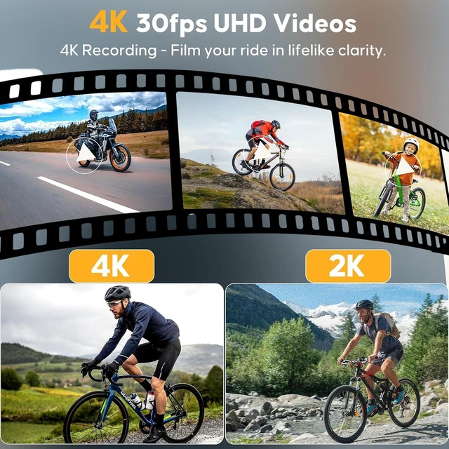 Alt view image 5 of 7 - 4K 30fps Bike Action Camera with GPS Tracker, Bicycle Dash Cam