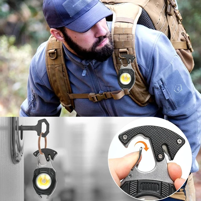 Alt view image 5 of 7 - 4-Pack Rechargeable COB Keychain Flashlight, 7 Modes, High Lumen for EDC, Camping & Emergencies